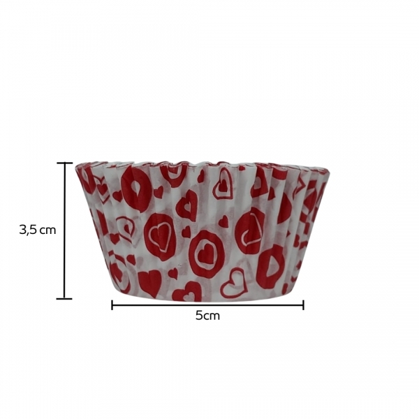 Forma para Cupcake 12x45un - CORAÇÃO